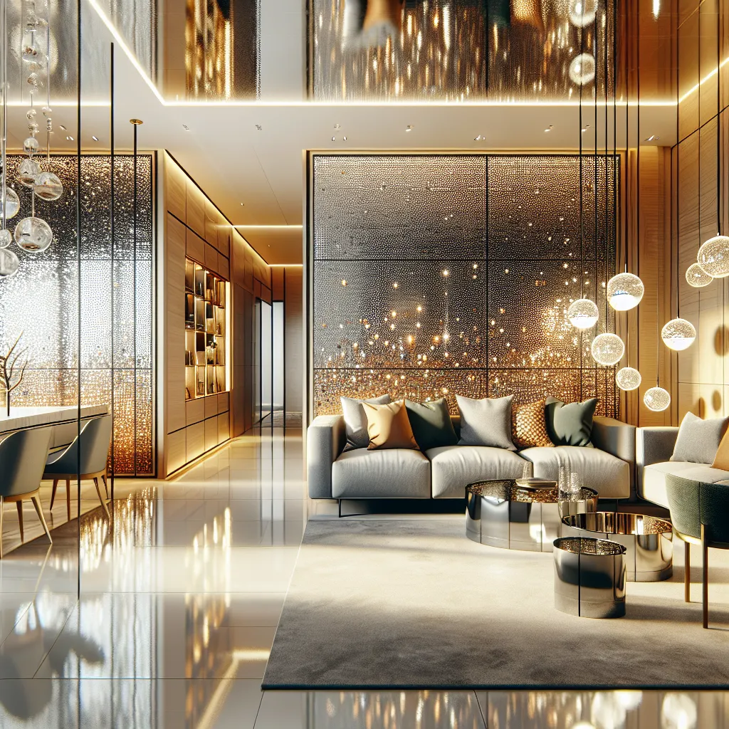 Nowoczesne wnętrza pełne blasku z płytkami mozaika