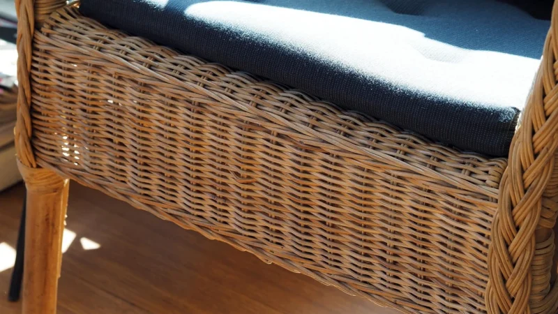 Fotel Z Poduszką Jasnobrązowy Naturalny Rattan I Len 13452-325471