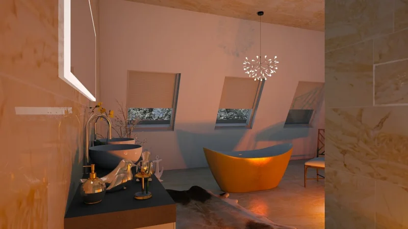 HANSGROHE ADDSTORIS – LUSTERKO KOSMETYCZNE ŚCIENNE Z OŚWIETLENIEM LED ZŁOTY OPTYCZNY POLEROWANY – 41790990