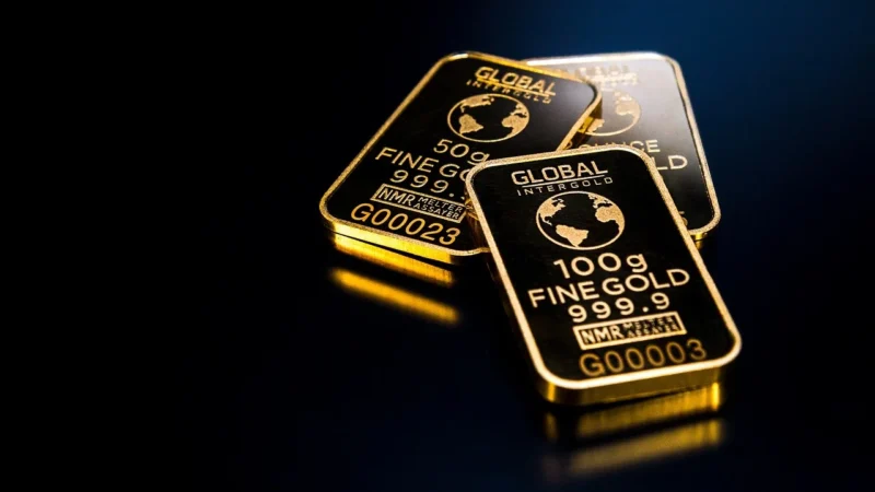Zestaw 3 Dekoracyjnych Luster Carre (Złoty Czarny) Złoty 3287 667